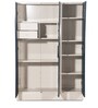 Slimline 3 Door Wardrobe with Drawer in Pacific Blue Colour