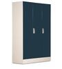 Slimline 3 Door Wardrobe with Drawer in Pacific Blue Colour