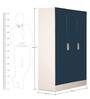 Slimline 3 Door Wardrobe with Drawer in Pacific Blue Colour