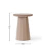 Slip Metal Side Table in Dusty Beige & Exotic Teak Finish