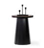 Slip Metal Side Table in Matte Black & Exotic Teak Finish