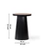 Slip Metal Side Table in Matte Black & Exotic Teak Finish Slip Metal Side Table in Matte Black & Exotic Teak Finish