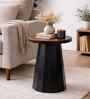 Slip Metal Side Table in Matte Black & Exotic Teak Finish