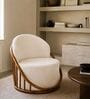Sloan Plush Boucle Armchair In Ivory Color