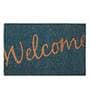 Blue Coir Slogan Pattern 24X16 Inch Stain Resistant Door Mat