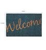 Blue Coir Slogan Pattern 24X16 Inch Stain Resistant Door Mat