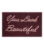 Maroon Slogan  Cotton 30x18 Inches Max Absorbant Bath Mat
