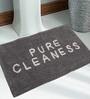 Grey Slogan  Cotton 30x18 Inches Max Absorbant Bath Mat
