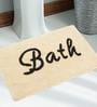 Cream Slogan  Cotton 30x18 Inches Max Absorbant Bath Mat
