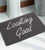 Grey Slogan  Cotton 30x18 Inches Max Absorbant Bath Mat