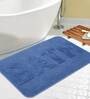 Blue Slogan  Cotton 32x20 Inches AntiSkid Bath Mat