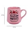 Slogan Printed 300ml Pink & Black Ceramic (Set of 4) Coffee Mug