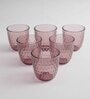 Slot 290ml Pink Glass (Set of 6) Everyday Glasses