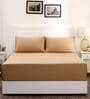 Brown Solid 200 TC 100% Cotton Single Bed Sized Bed Sheets With 1 Pillow Cover