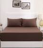 Brown Solid 200 TC 100% Cotton Single Bed Sized Bed Sheets With 1 Pillow Cover
