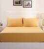 Gold Solid 200 TC 100% Cotton King Sized Bed Sheets with 2 Pillow Covers