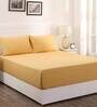 Gold Solid 200 TC 100% Cotton King Sized Bed Sheets with 2 Pillow Covers