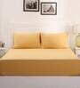 Gold Solid 200 TC 100% Cotton Single Bed Sized Bed Sheets With 1 Pillow Cover