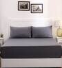 Grey Solid 200 TC 100% Cotton Single Bed Sized Bed Sheets With 1 Pillow Cover