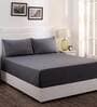Grey Solid 200 TC 100% Cotton Single Bed Sized Bed Sheets With 1 Pillow Cover