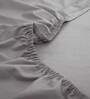 Grey Solid 200 TC 100% Cotton Single Bed Sized Fitted Bed Sheets with 2 Pillow Covers