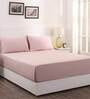 Pink Solid 200 TC 100% Cotton Single Bed Sized Bed Sheets With 1 Pillow Cover