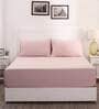 Pink Solid 200 TC 100% Cotton Single Bed Sized Bed Sheets With 1 Pillow Cover