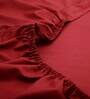 Red Solid 200 TC 100% Cotton Single Bed Sized Fitted Bed Sheets with 2 Pillow Covers