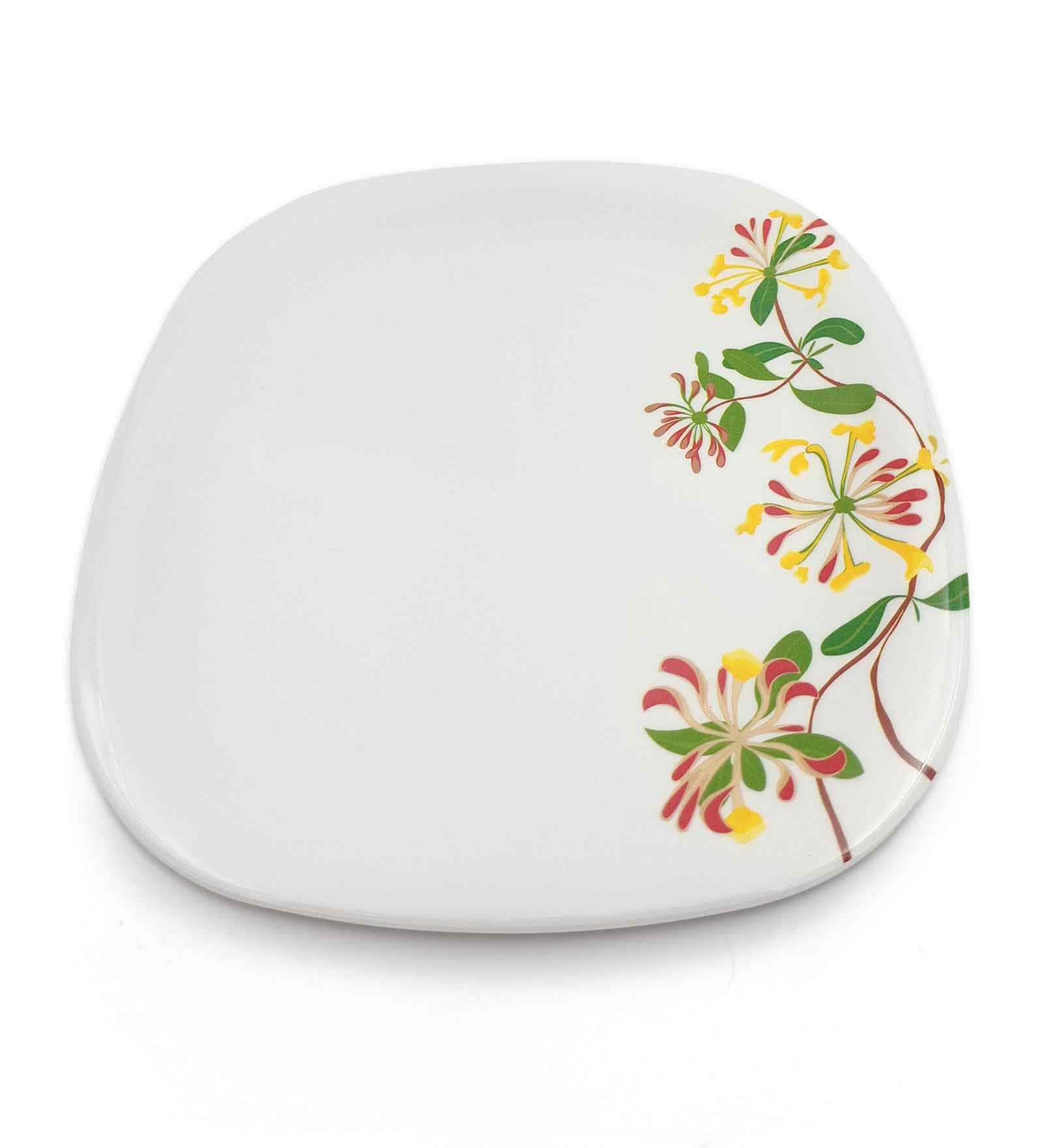 Small Plate Set   Botanic Flower 7.5  , Stain Free, Glazed Finish, Pure Melamine ,6 nos.
