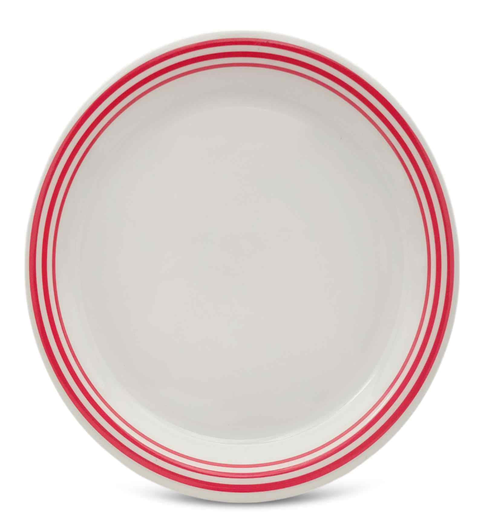 Small Plate Set   Red Lines 7.5  , Stain Free, Glazed Finish, Pure Melamine ,6 nos.