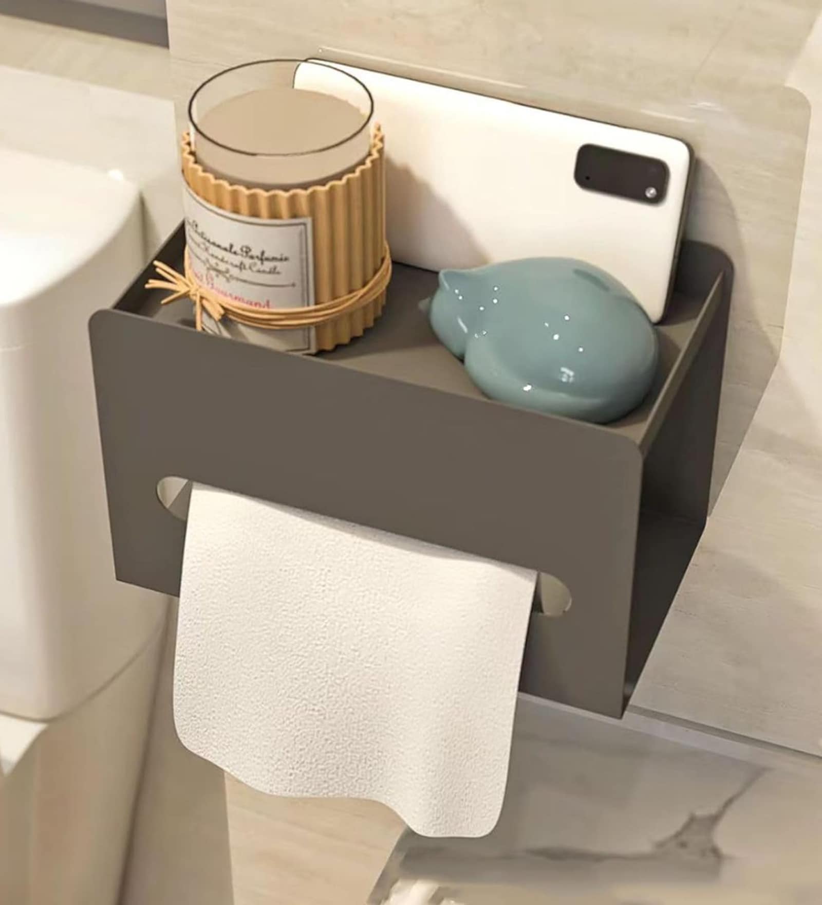 Grey Carbon Steel SmallTissue Box Holder