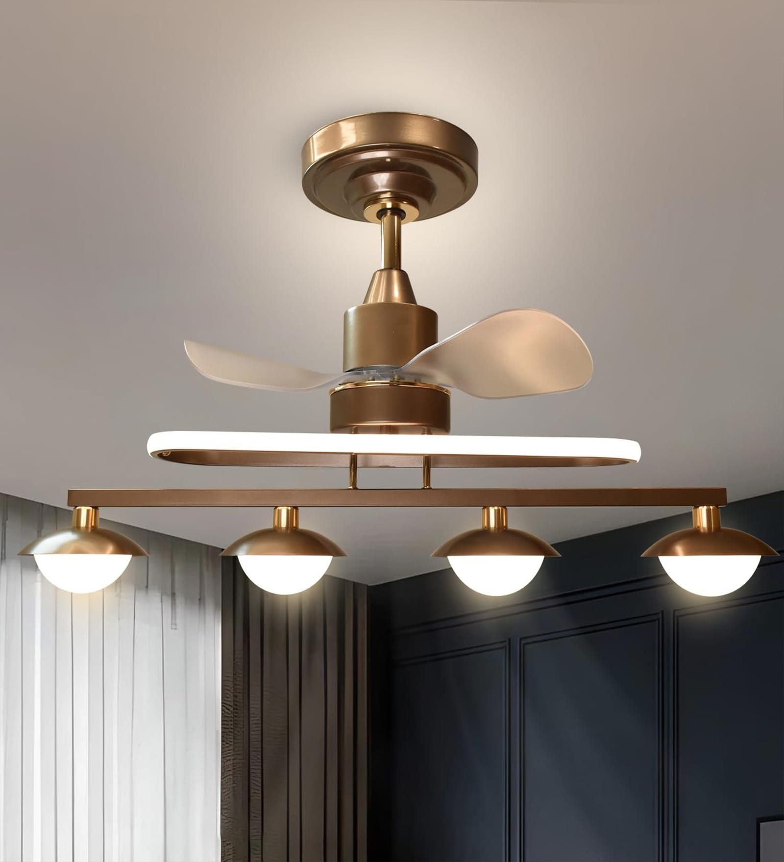 Smart BLDC Chandelier Ceiling Fan with Metal Blades