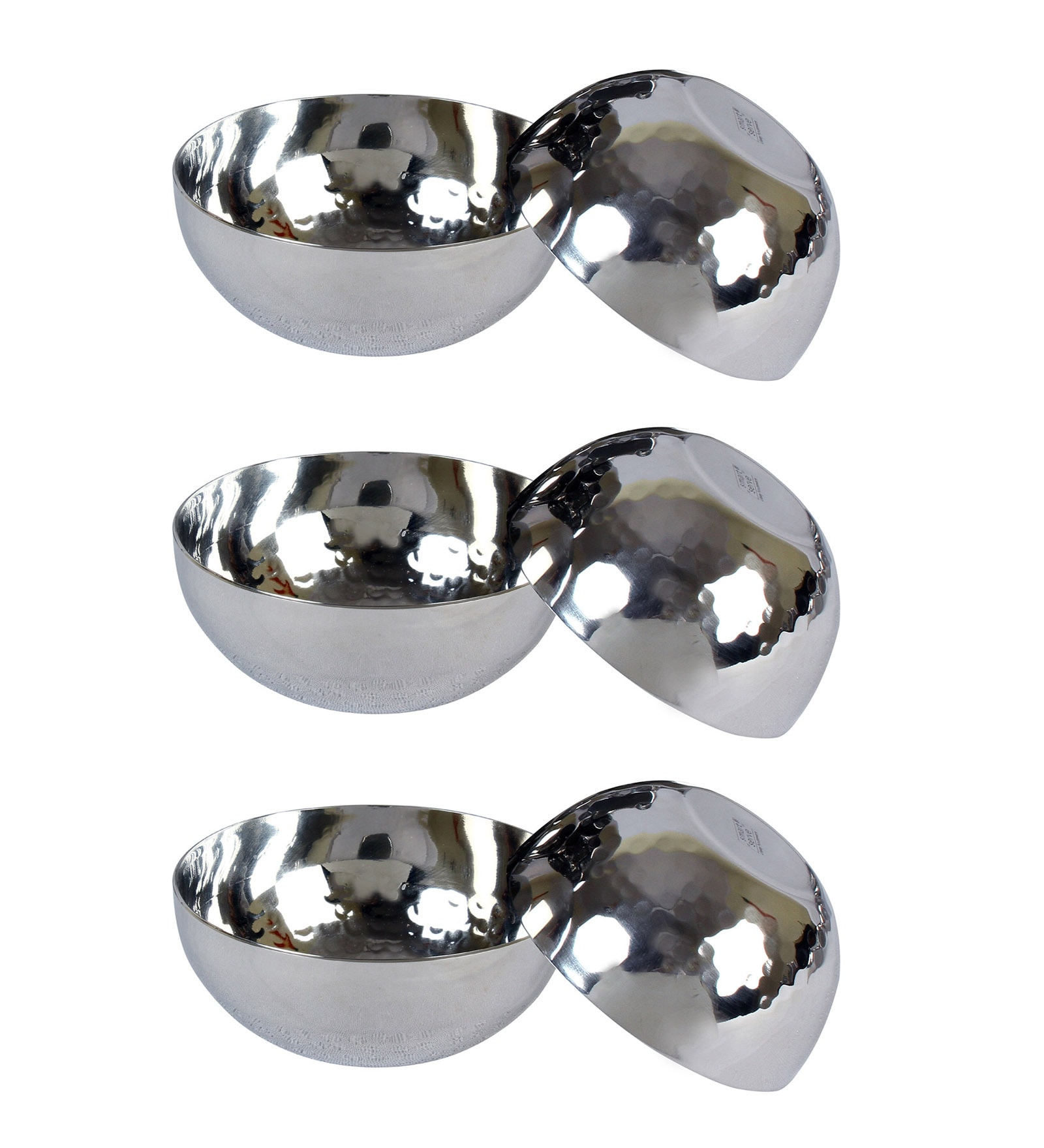 Groove Silver Stainless Steel (Set of 6) Dinner Bowl