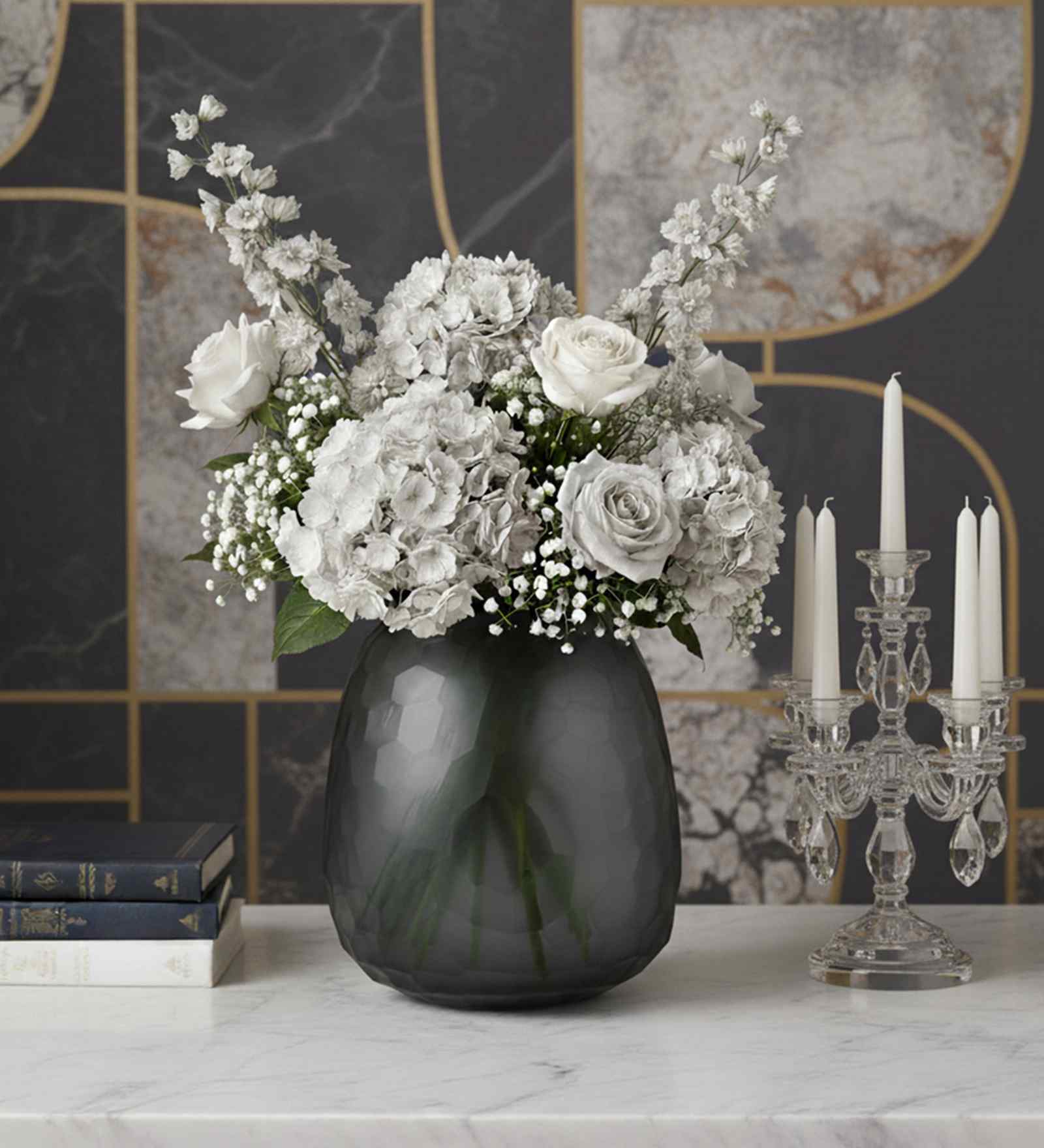 Smokey Frost Glass Vase
