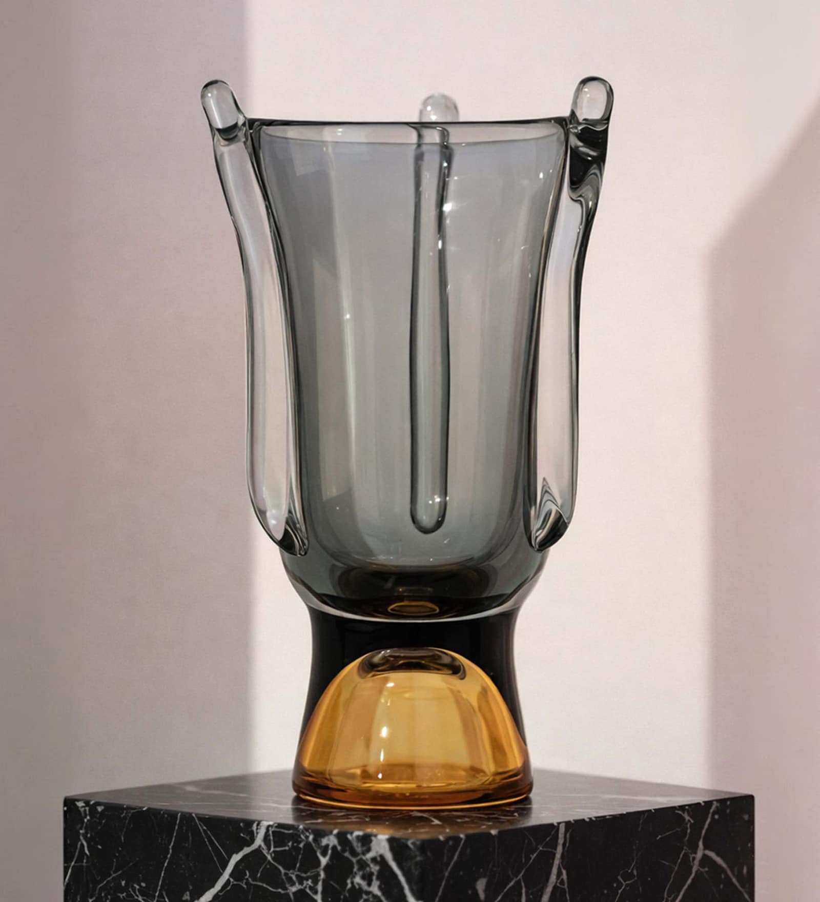 Smokey Horizon Glass Vase