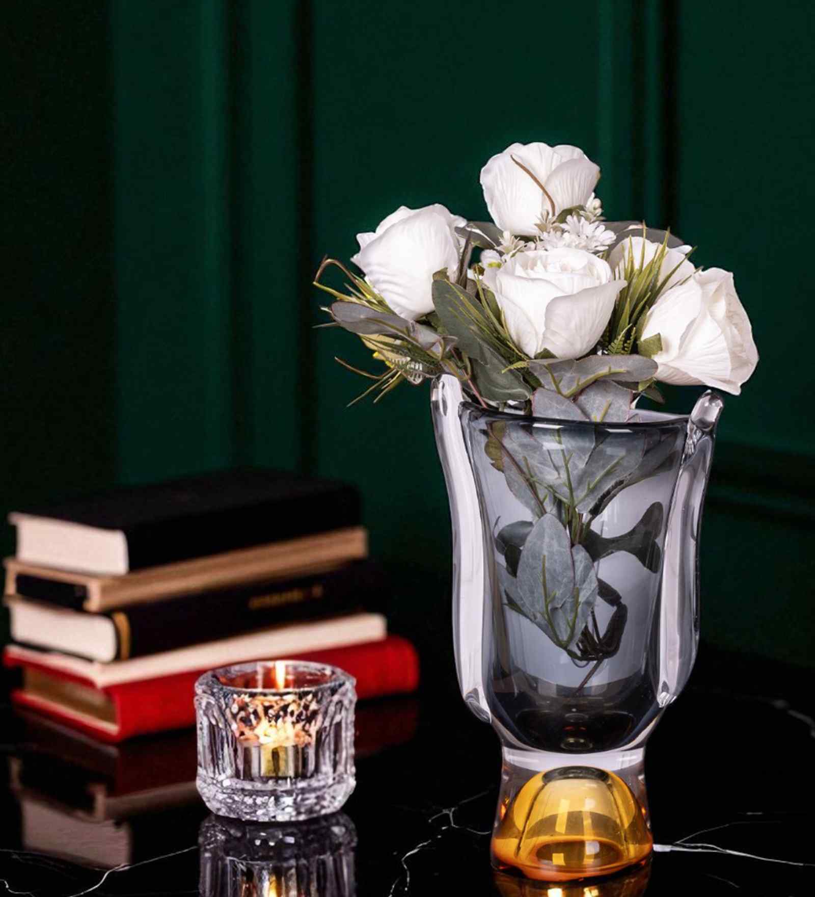 Smokey Horizon Glass Vase