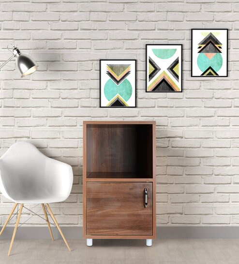 Buy Small File Cabinet With One Drawer In Walnut Colour By Addy