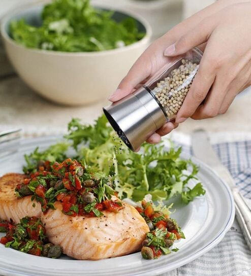 Small Hand Paper Grinder | Stainless Steel Salt and Pepper Crusher for Home, Kitchen