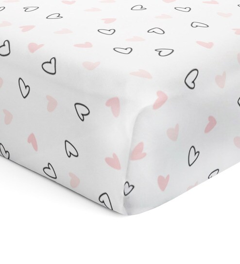 Buy Small Heart Baby Bed Sheet In Pink By The White Cradle Online