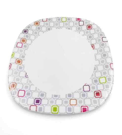 Small Plate Set   Candy Blocks 7.5  , Stain Free, Glazed Finish, Pure Melamine ,6 nos.