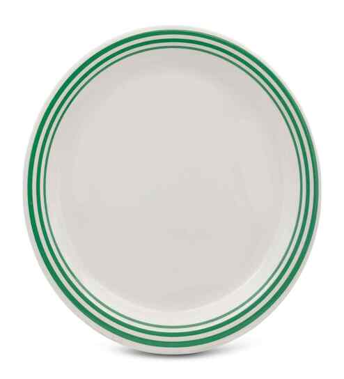 Small Plate Set   Green Lines 7.5  , Stain Free, Glazed Finish, Pure Melamine ,6 nos.