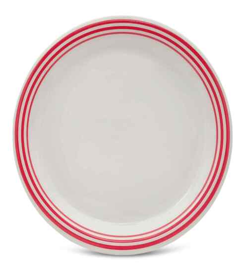 Small Plate Set   Red Lines 7.5  , Stain Free, Glazed Finish, Pure Melamine ,6 nos.