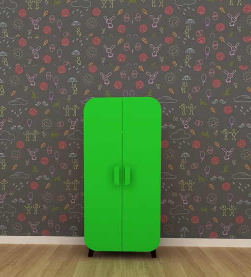 Buy Small Wardrobe In Green Finish By Lycka Online 2 Door