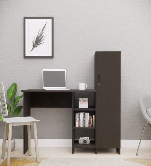 Smart Multipurpose Hutch Desk with storage in Chiyoda Wange Finish