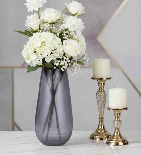 Smokey Quartz Glass Vase