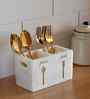 White Marble Small Spoon & Forks Holder