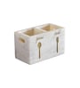 White Marble Small Spoon & Forks Holder
