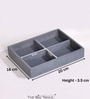 Grey Small 4 Grids Jewellery Tray