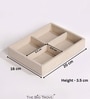 Cream Small 4 Grids Jewellery Tray