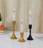 Small Black & Gold Candle Stand Set of 3